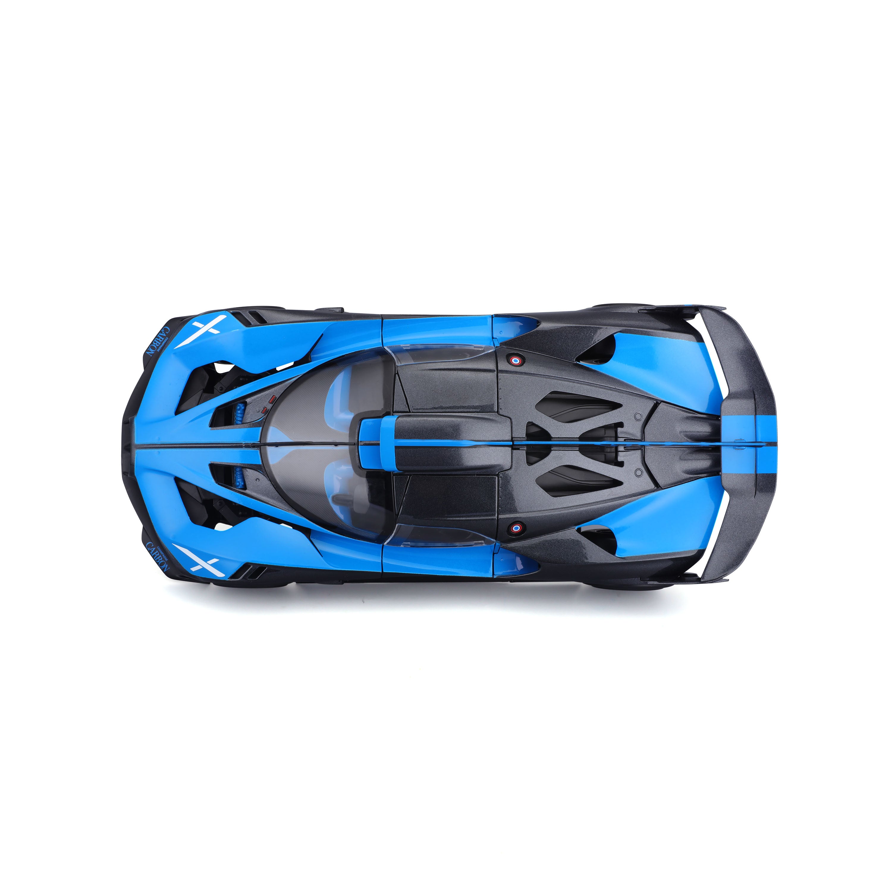 bburago-bugatti-bolide-1-18-bleu-et-noir-portes-ouvrantes image 8