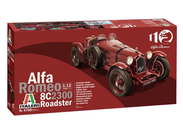 italeri-4708s-maquette-voiture-alfa-romeo-8c-2300-1931-33-1-12-rouge image 1