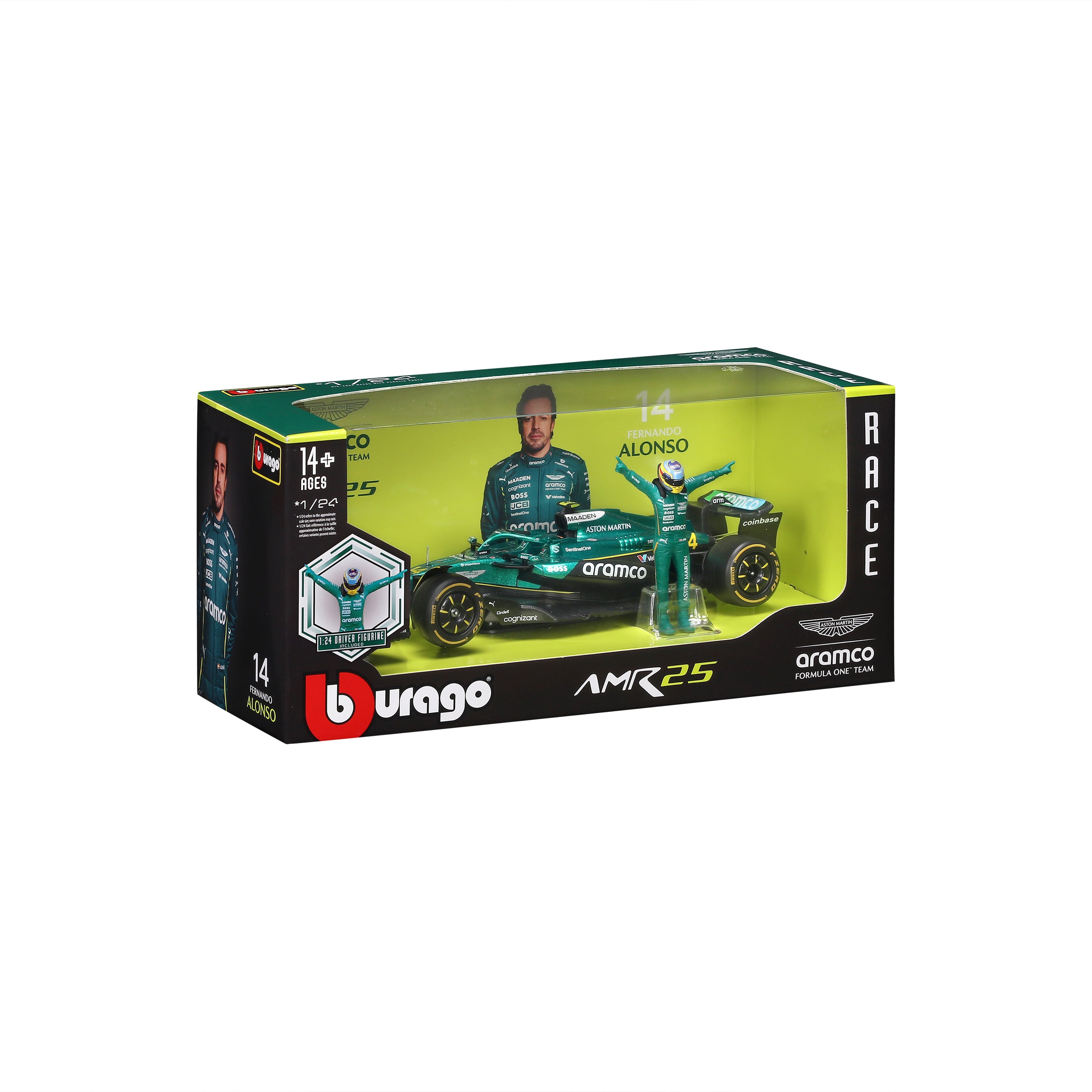 bburago-aston-martin-amr25-14-fernando-alonso-f1-2025-voiture-f1-miniature-1-24- image 2