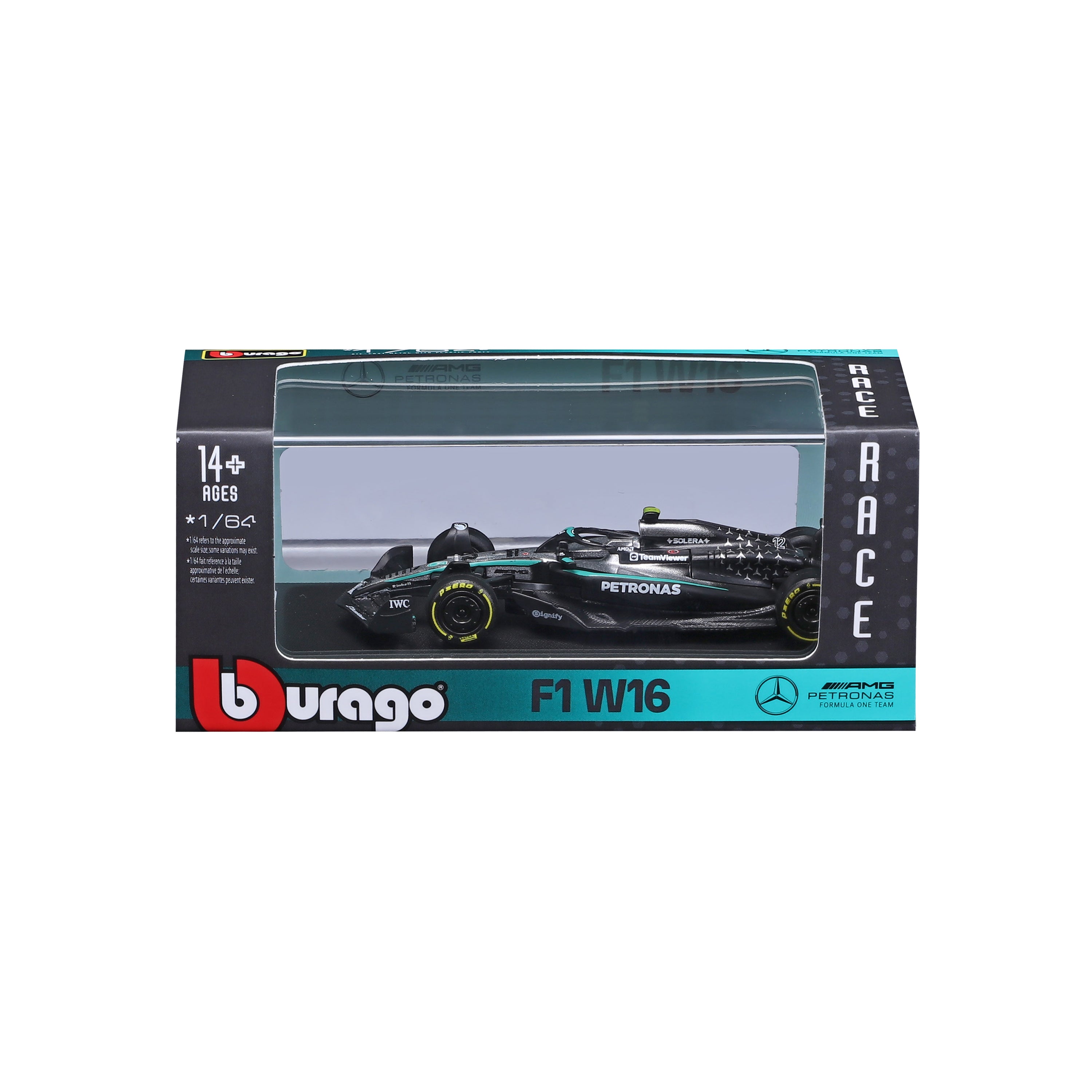 bburago-mercedes-amg-f1-w16-2025-12-antonelli-1-64-avec-vitrine image 7