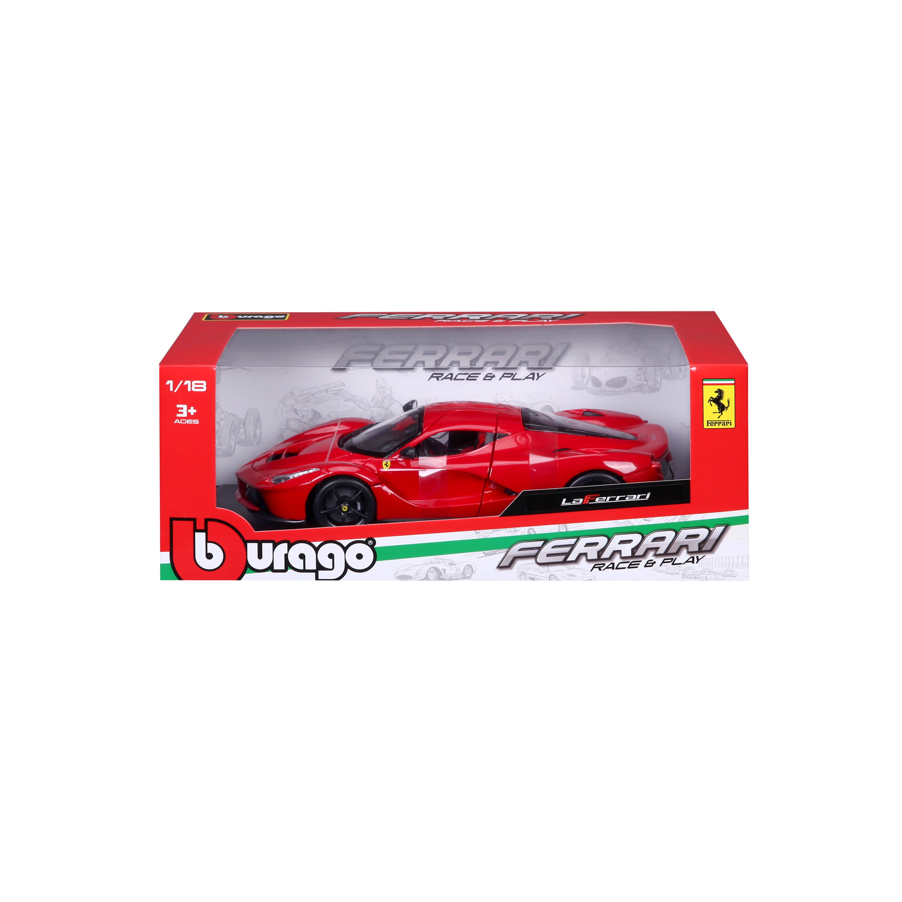 bburago-laferrari-1-18-race-play-voiture-miniature-diecast-rouge image 2