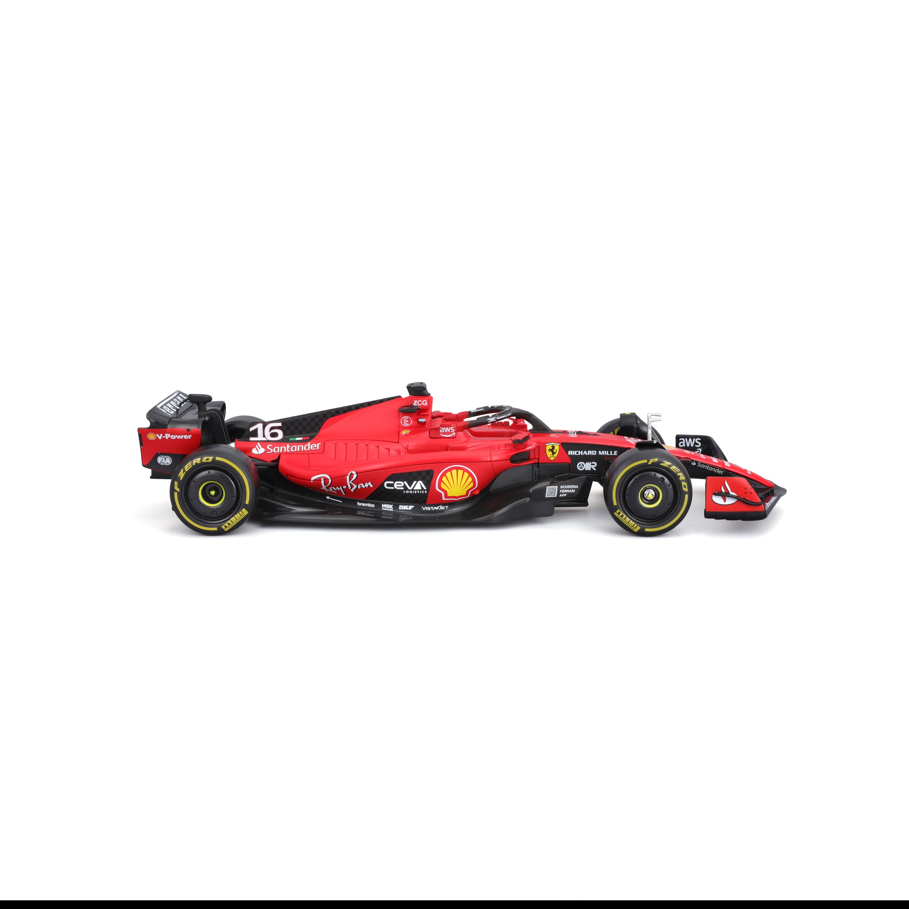 bburago-ferrari-sf-23-16-charles-leclerc-avec-pilote-mod-le-f1-1-24 image 4
