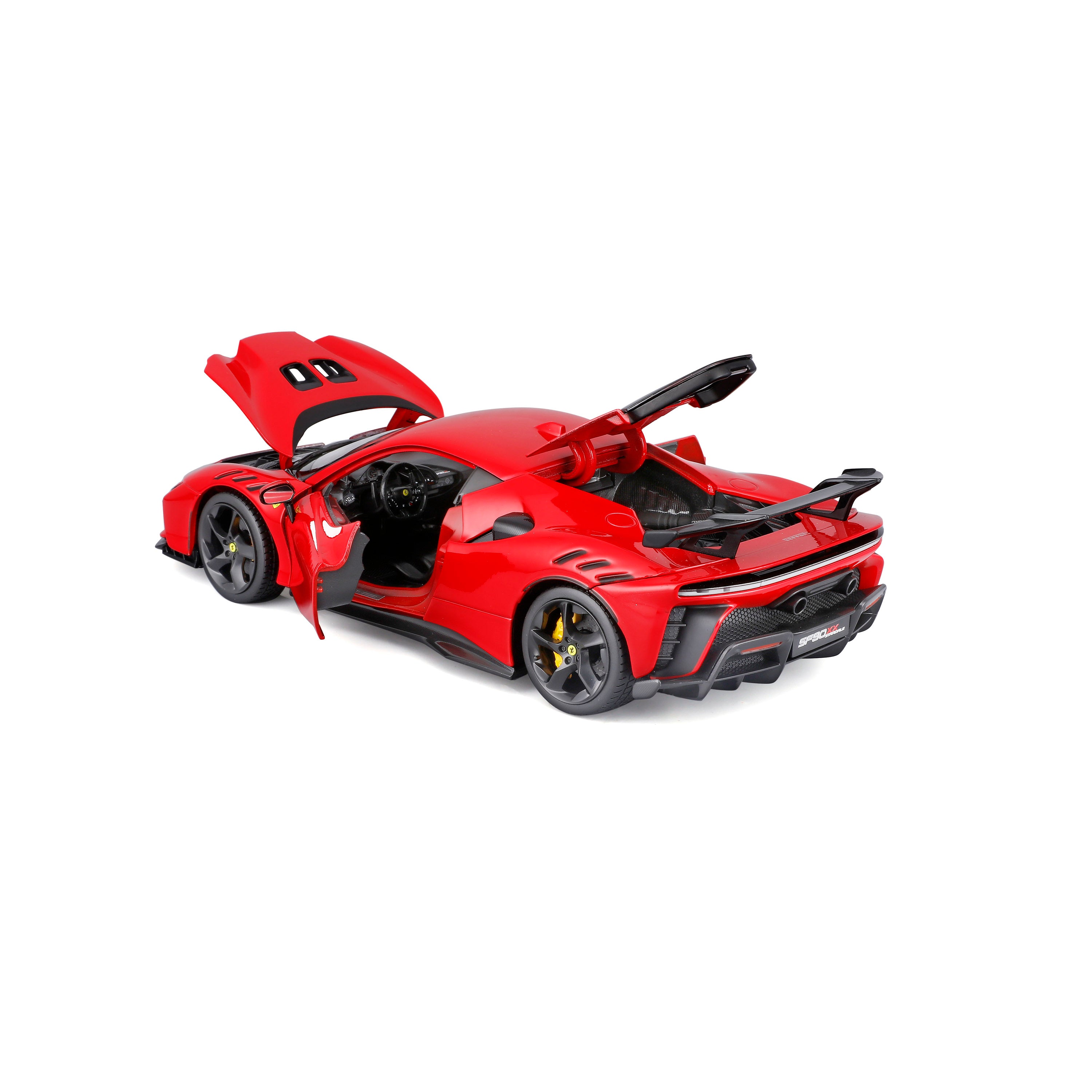 bburago-ferrari-sf90-xx-stradale-2024-1-18-rosso-corsa-portes-ouvrantes image 6