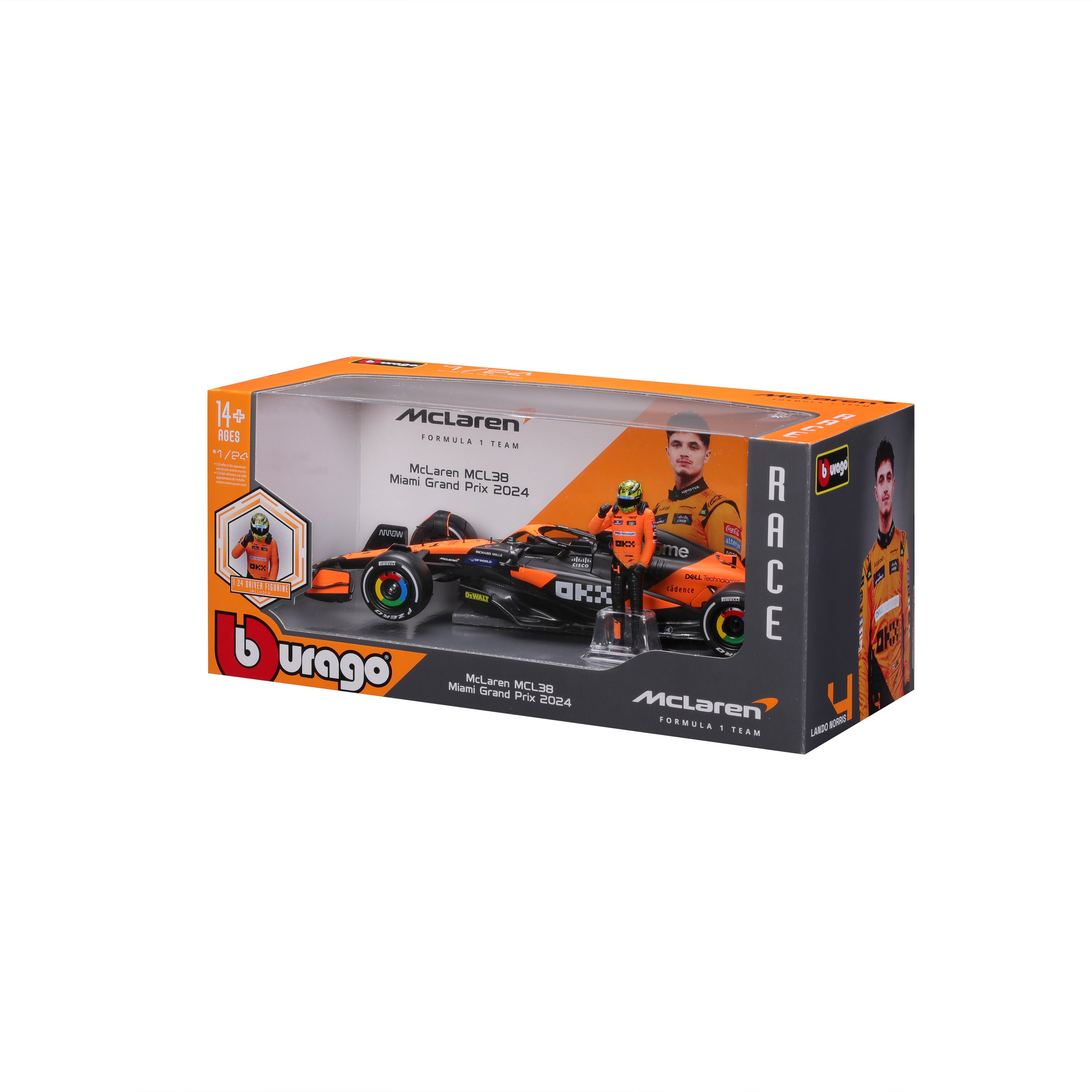 bburago-mclaren-mcl38-4-lando-norris-f1-2024-voiture-miniature-diecast-1-24-avec image 2