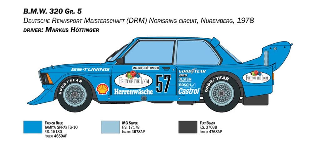 italeri-3626s-bmw-320-gr-5-maquette-voiture-1-24-monter image 4