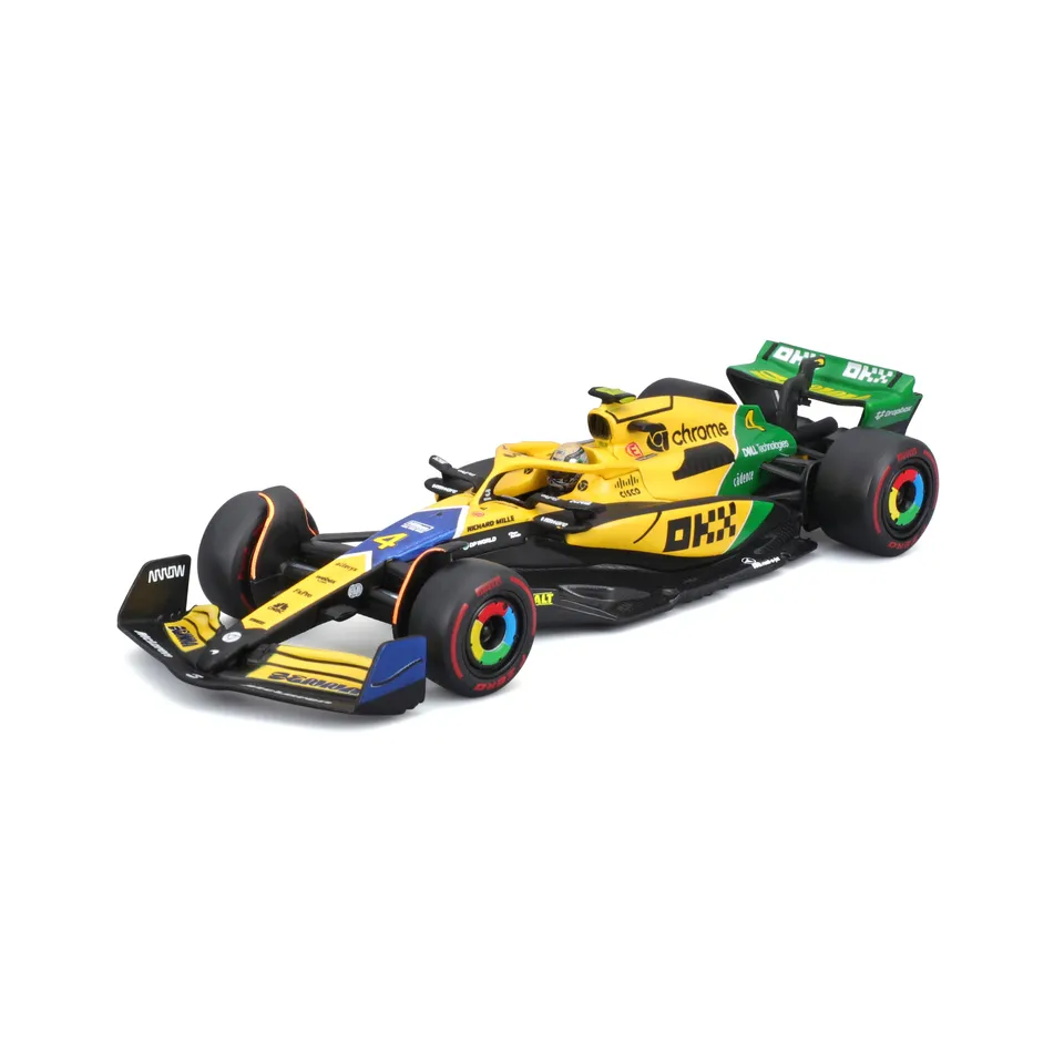 bburago-mclaren-mcl38-4-norris-monaco-2024-1-43-livr-e-senna-avec-pilote-et-vitr image 1
