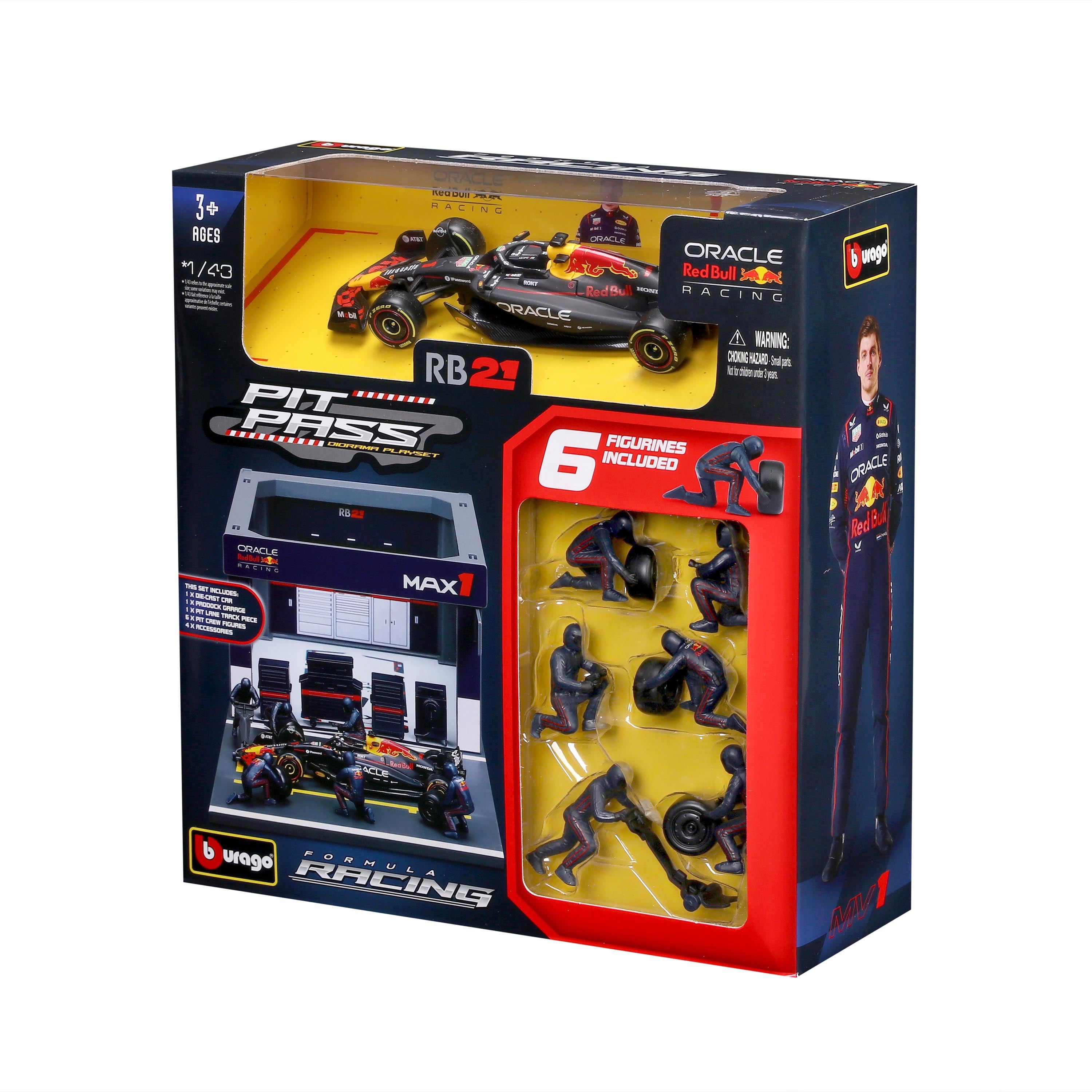 bburago-red-bull-rb21-1-verstappen-2025-playset-diorama-pit-stop-f1-1-43 image 6