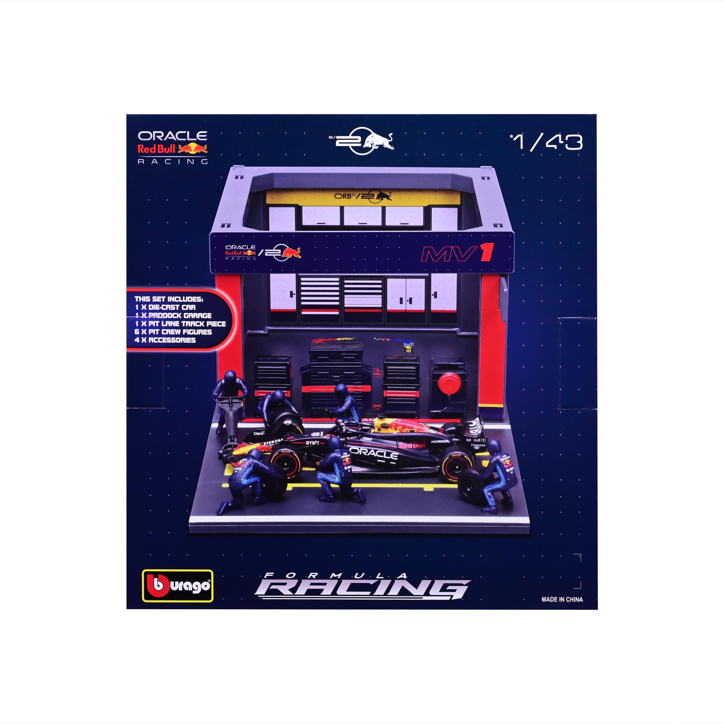 bburago-f1-red-bull-pit-stop-rb20-2024-1-max-verstappen-playset-diorama-1-43 image 6
