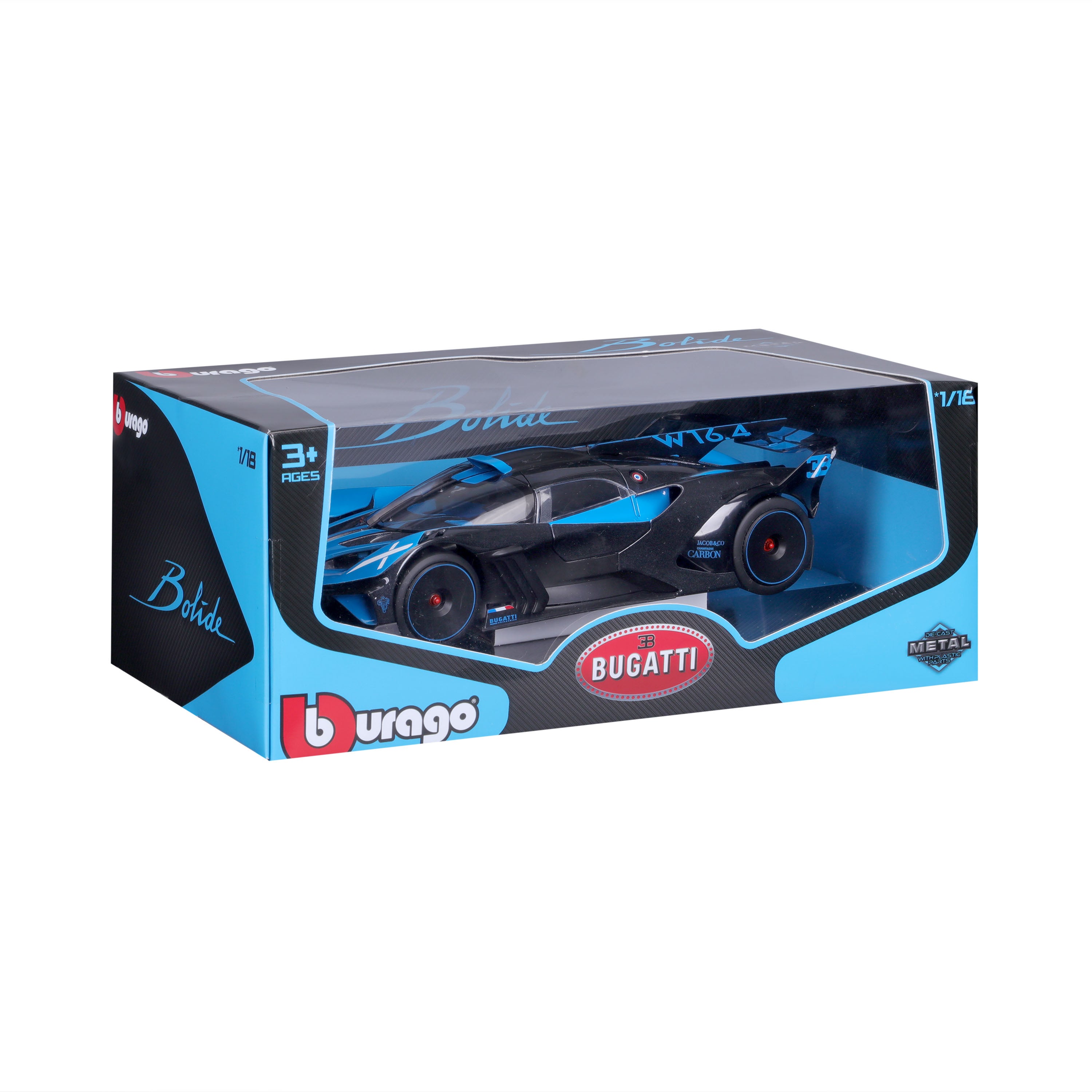 bburago-bugatti-bolide-1-18-bleu-et-noir-portes-ouvrantes image 2