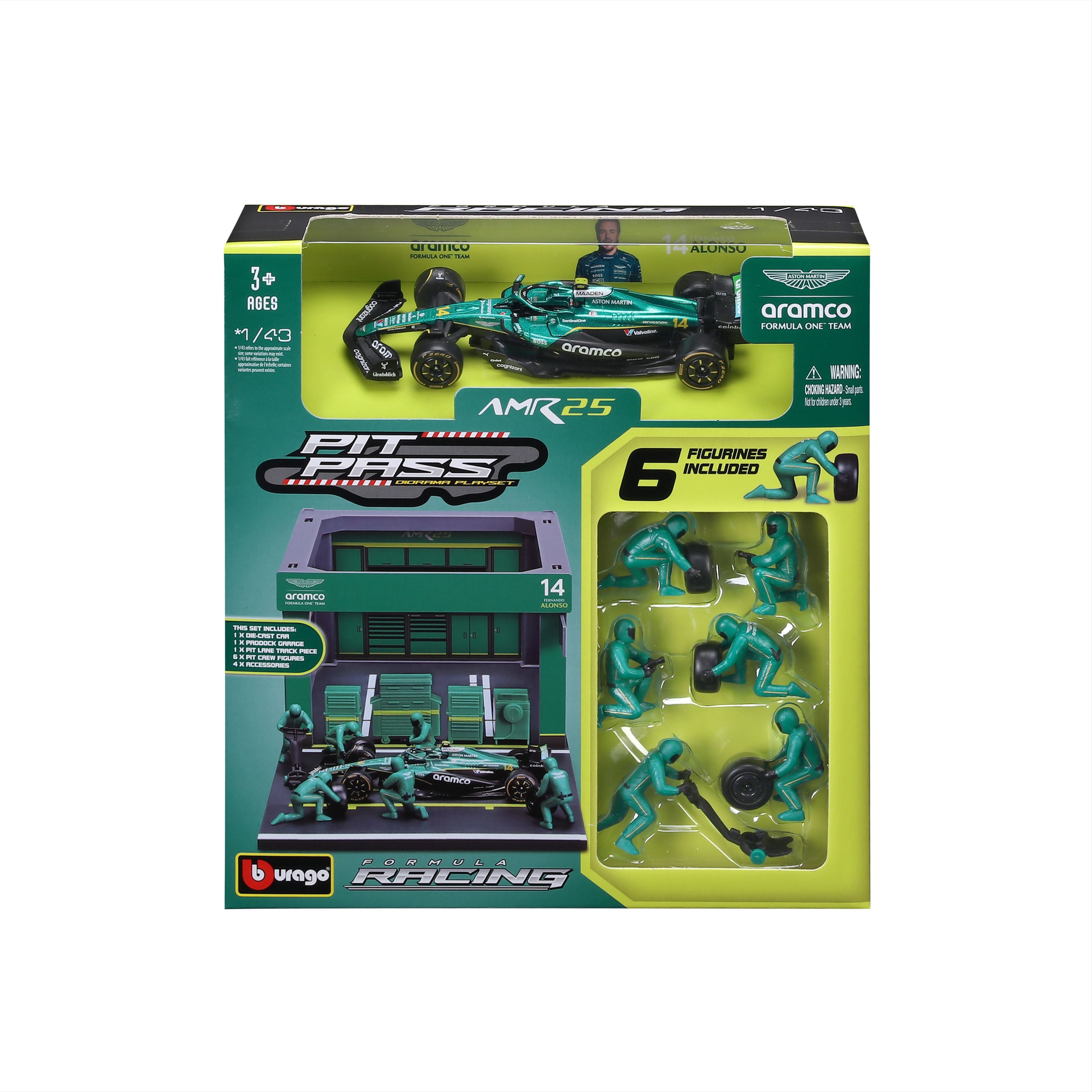bburago-pit-stop-aston-martin-amr25-14-alonso-1-43-playset-diorama-formule-1 image 5