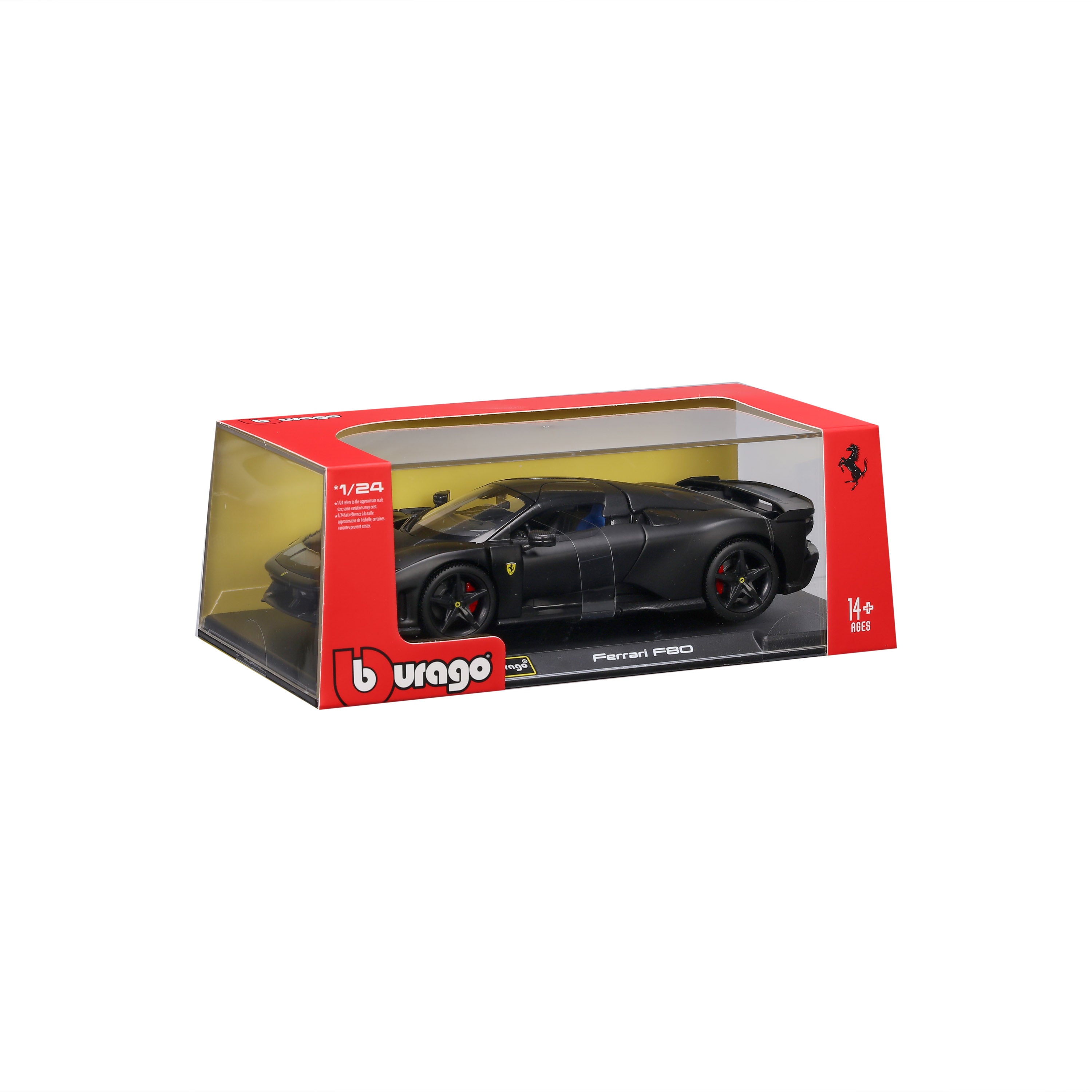 bburago-ferrari-f80-1-24-noir-mat-avec-vitrine-exclusivit-web image 2