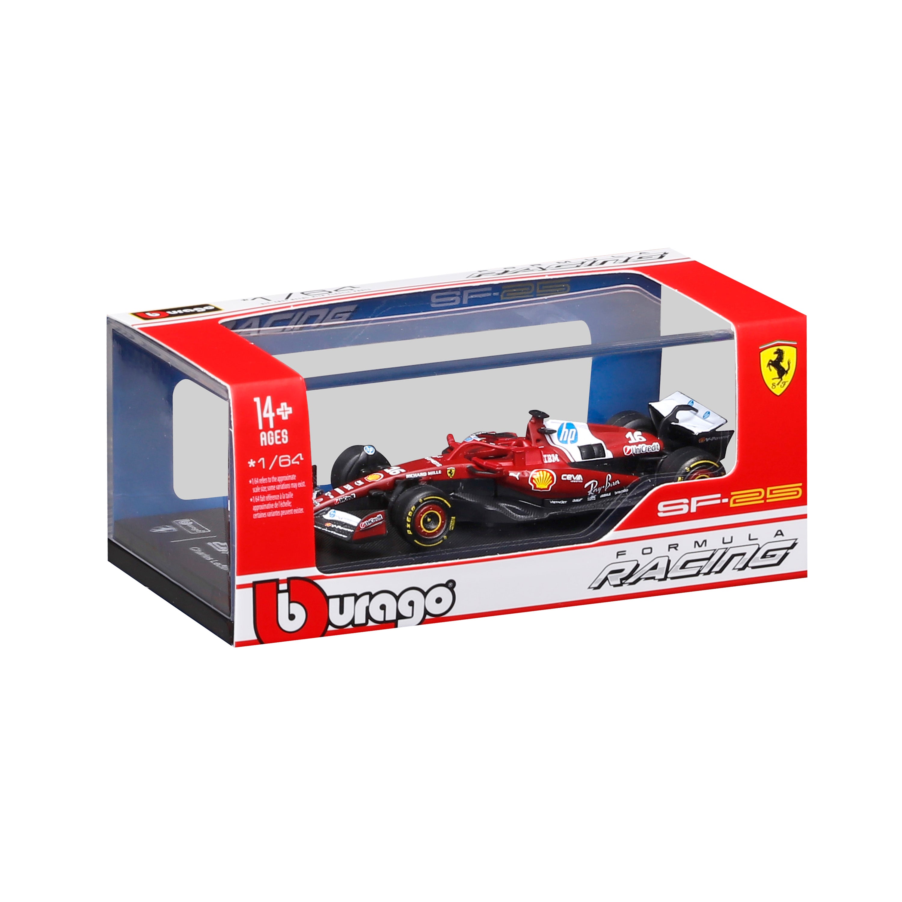 bburago-ferrari-sf-25-16-charles-leclerc-1-64-avec-vitrine image 2