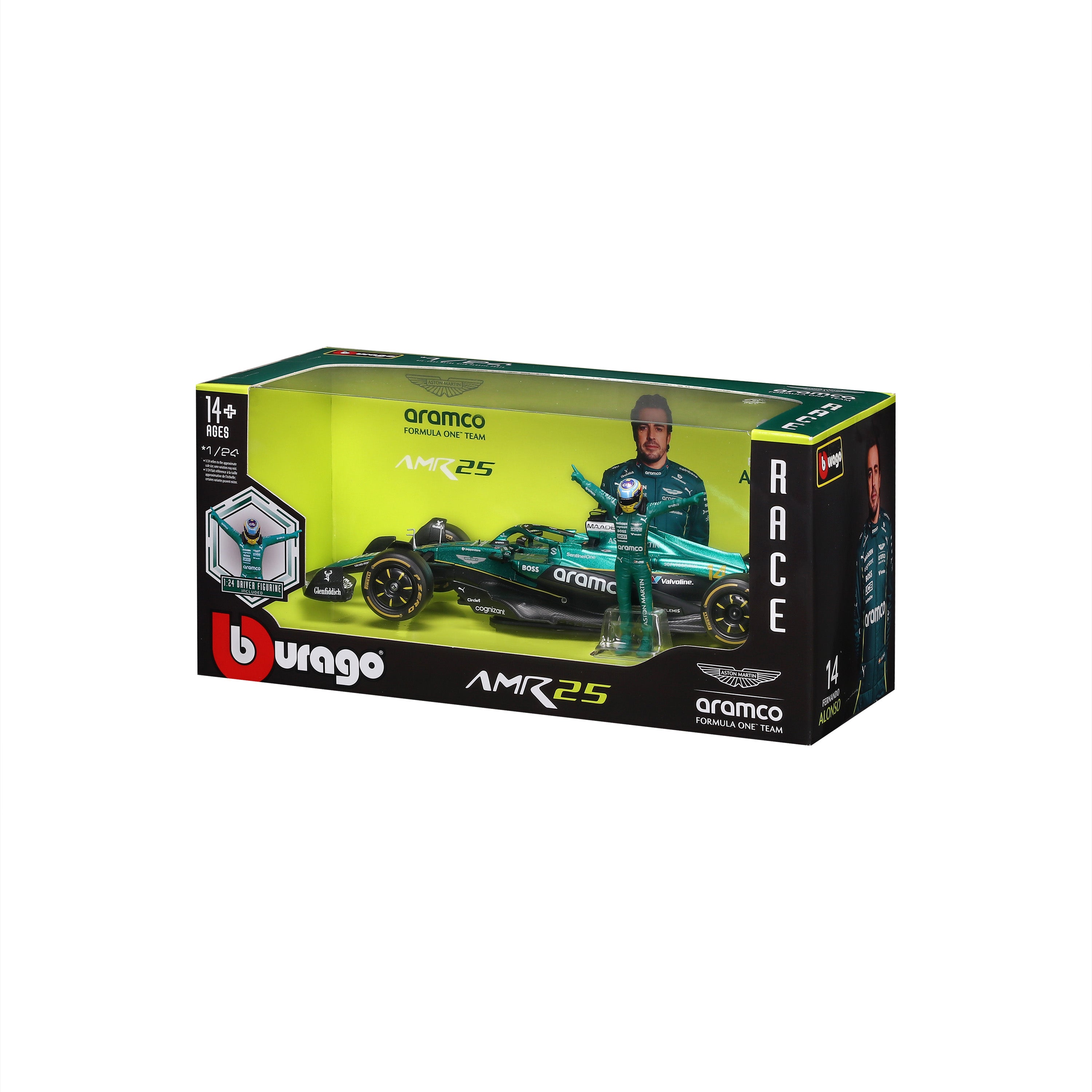 bburago-aston-martin-amr25-14-fernando-alonso-f1-2025-voiture-f1-miniature-1-24- image 8