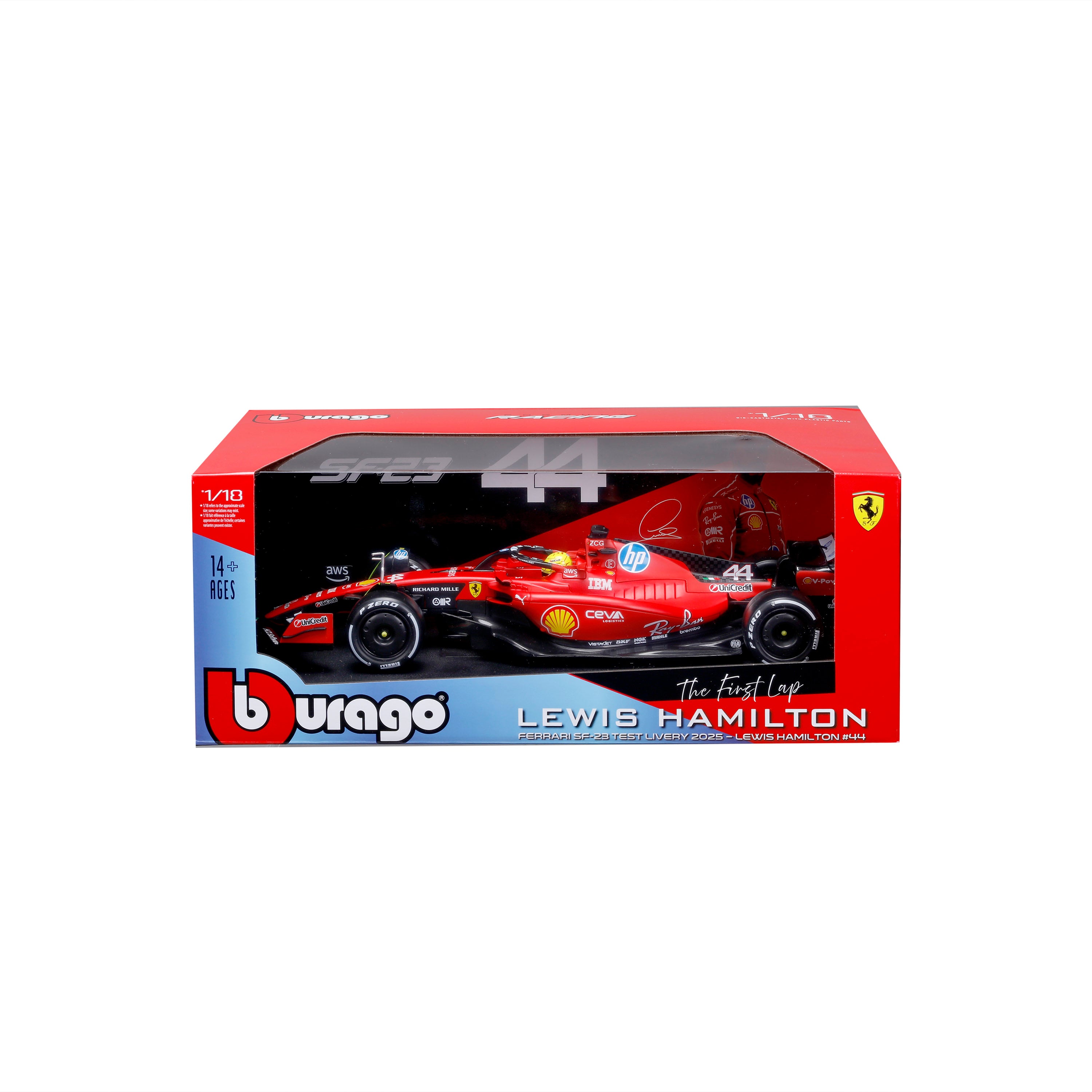bburago-ferrari-sf-23-44-hamilton-test-fiorano-1-18 image 2