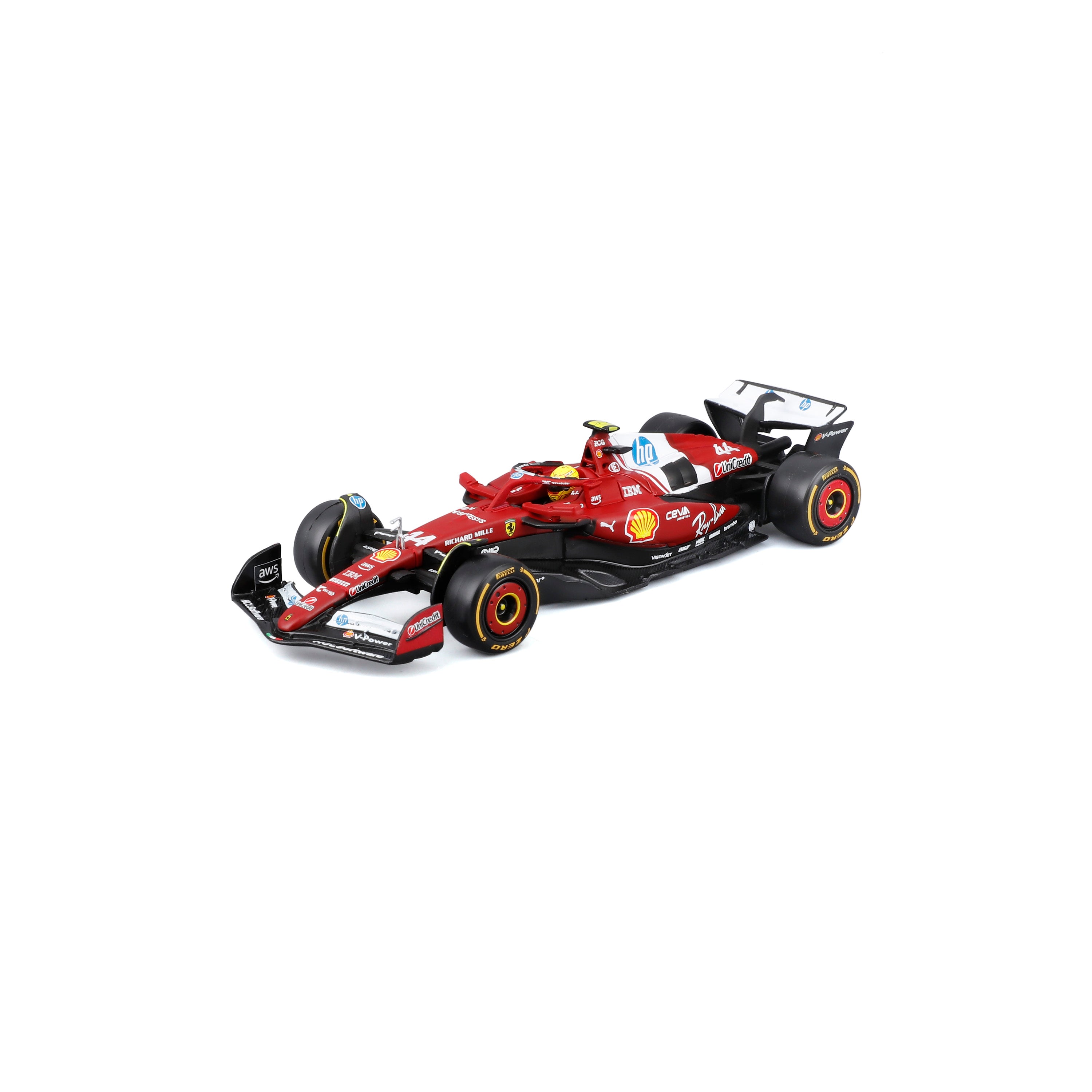 bburago-ferrari-sf-25-44-lewis-hamilton-f1-2025-1-43-avec-vitrine image 3