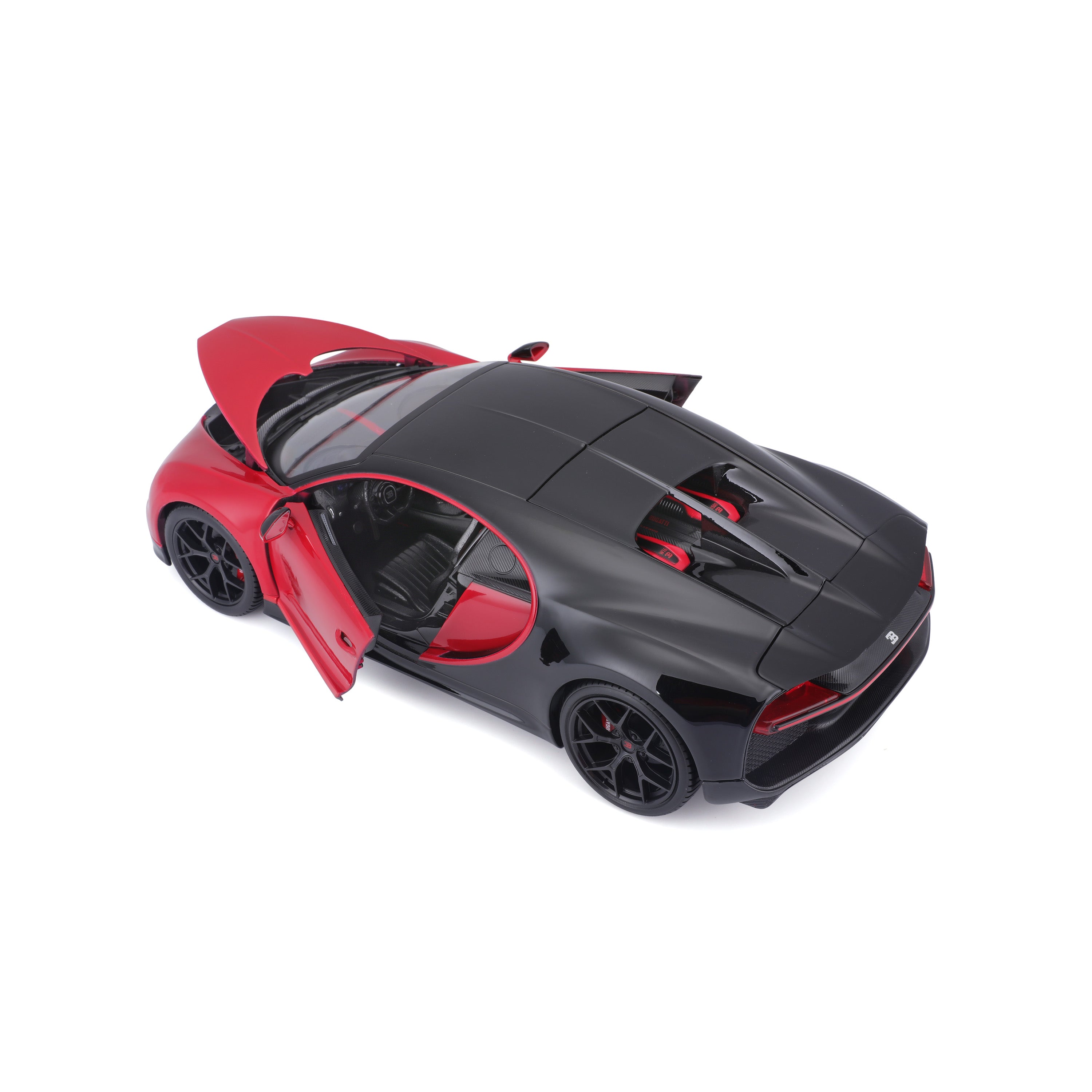bburago-bugatti-chiron-sport-1-18-supercar-miniature-diecast-rouge-et-noir image 4