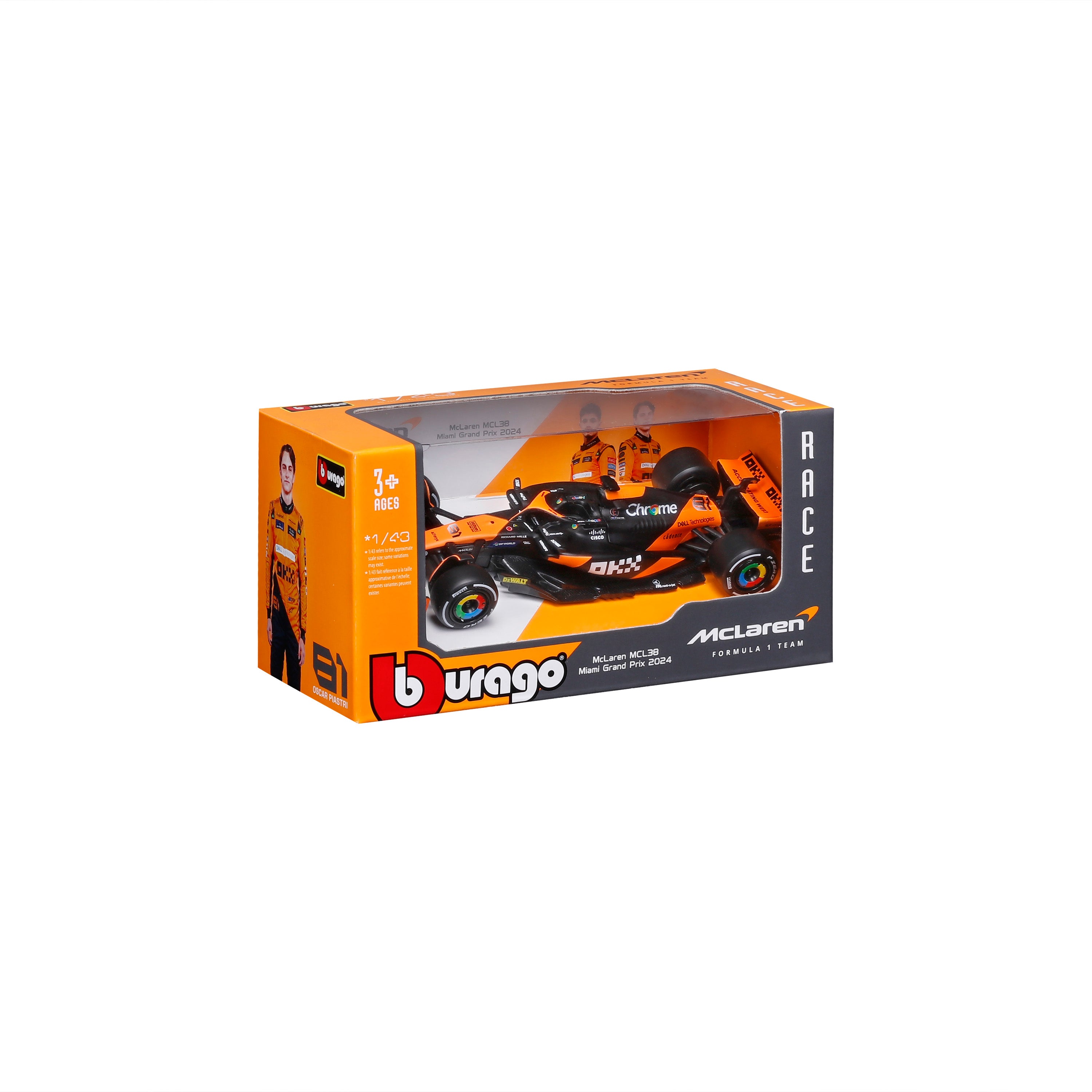 bburago-mclaren-mcl38-81-oscar-piastri-f1-2024-1-43-miniature-diecast image 2