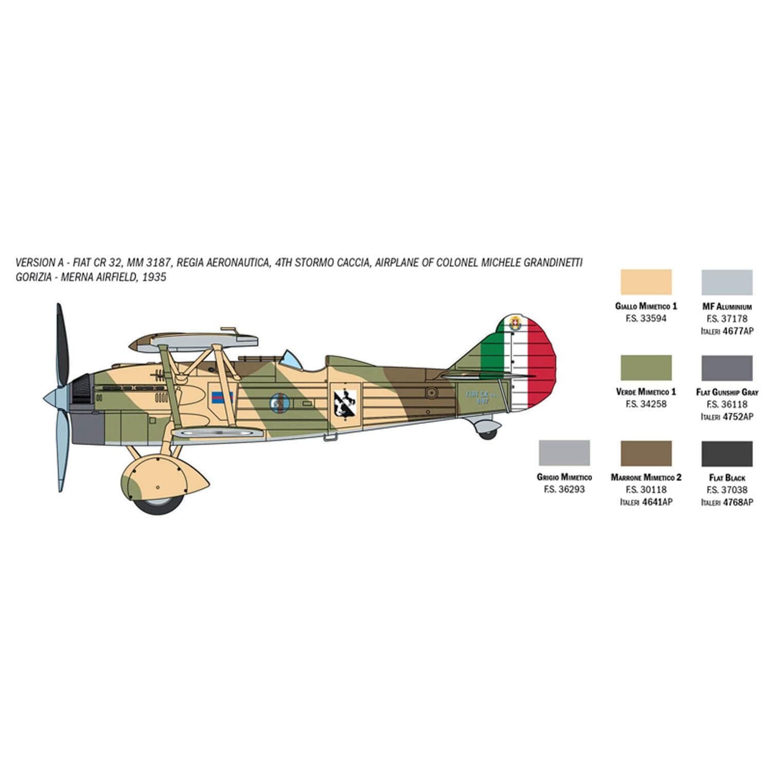 italeri-1438-fiat-cr-32-freccia-maquette-avion-1-72-monter image 2