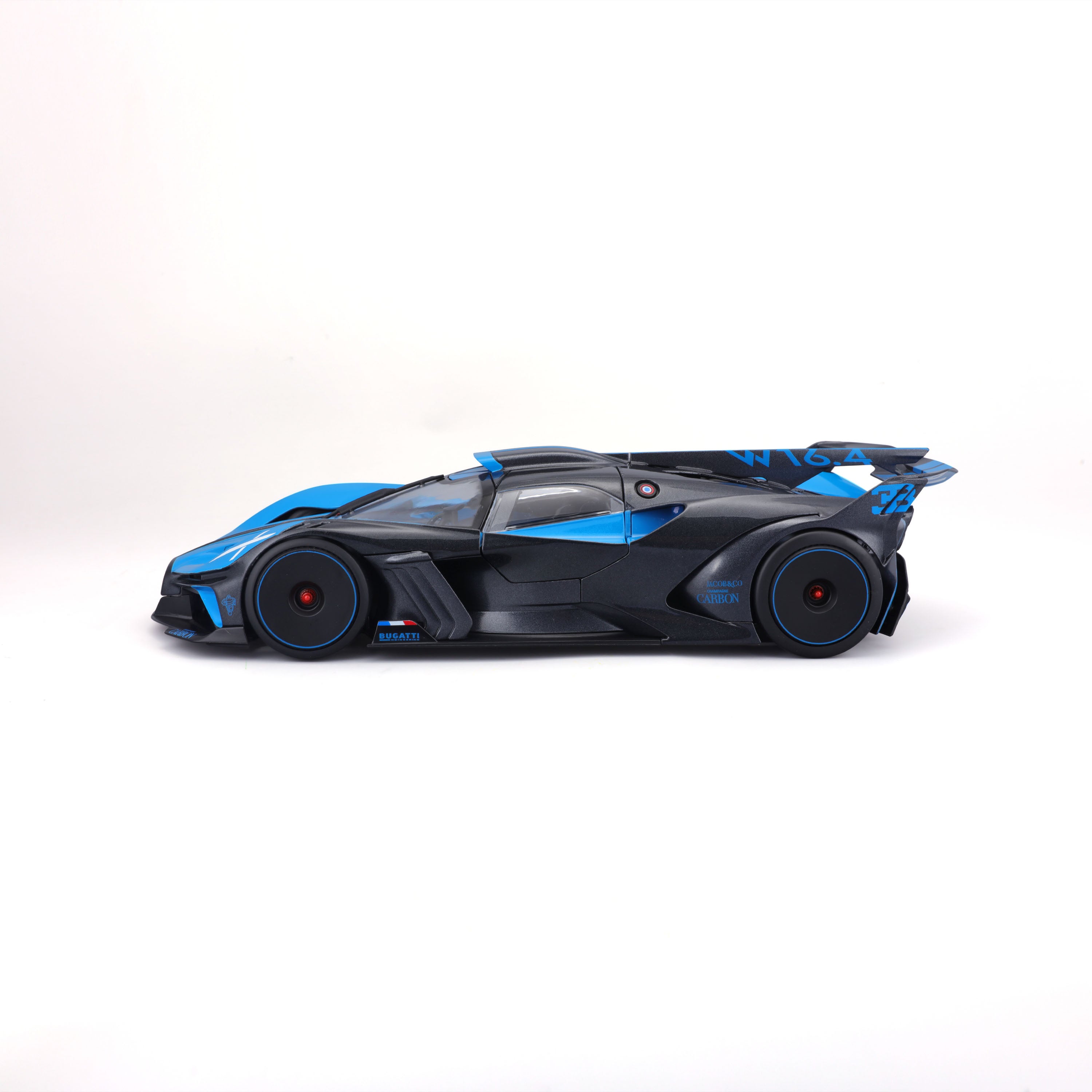 bburago-bugatti-bolide-1-18-bleu-et-noir-portes-ouvrantes image 7