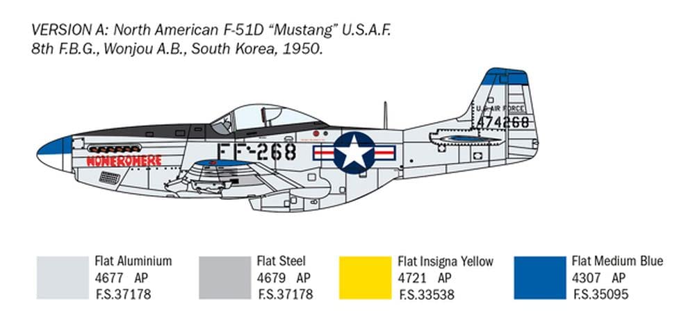 italeri-1452s-f-51d-korean-war-1-72-kit-maquette-avion image 4