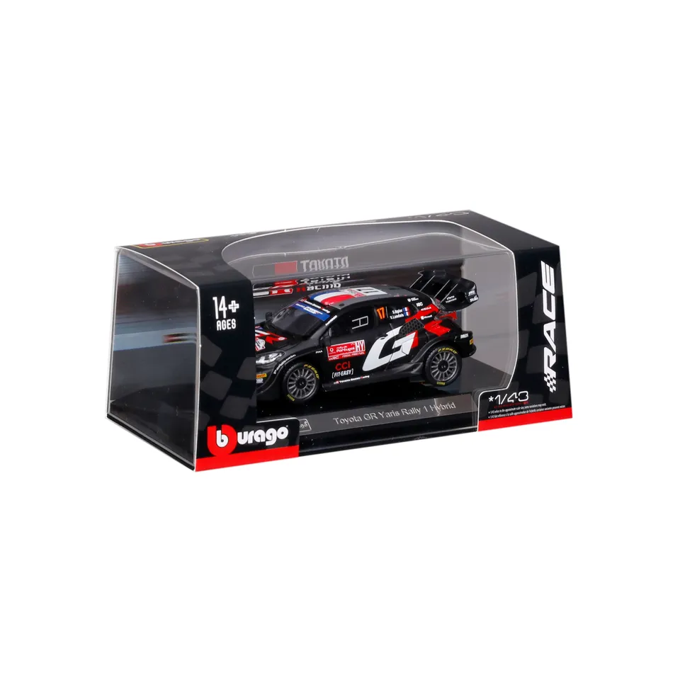 bburago-toyota-gr-yaris-rally-1-hybrid-17-ogier-maquette-1-43-avec-teca-d-exposi image 1
